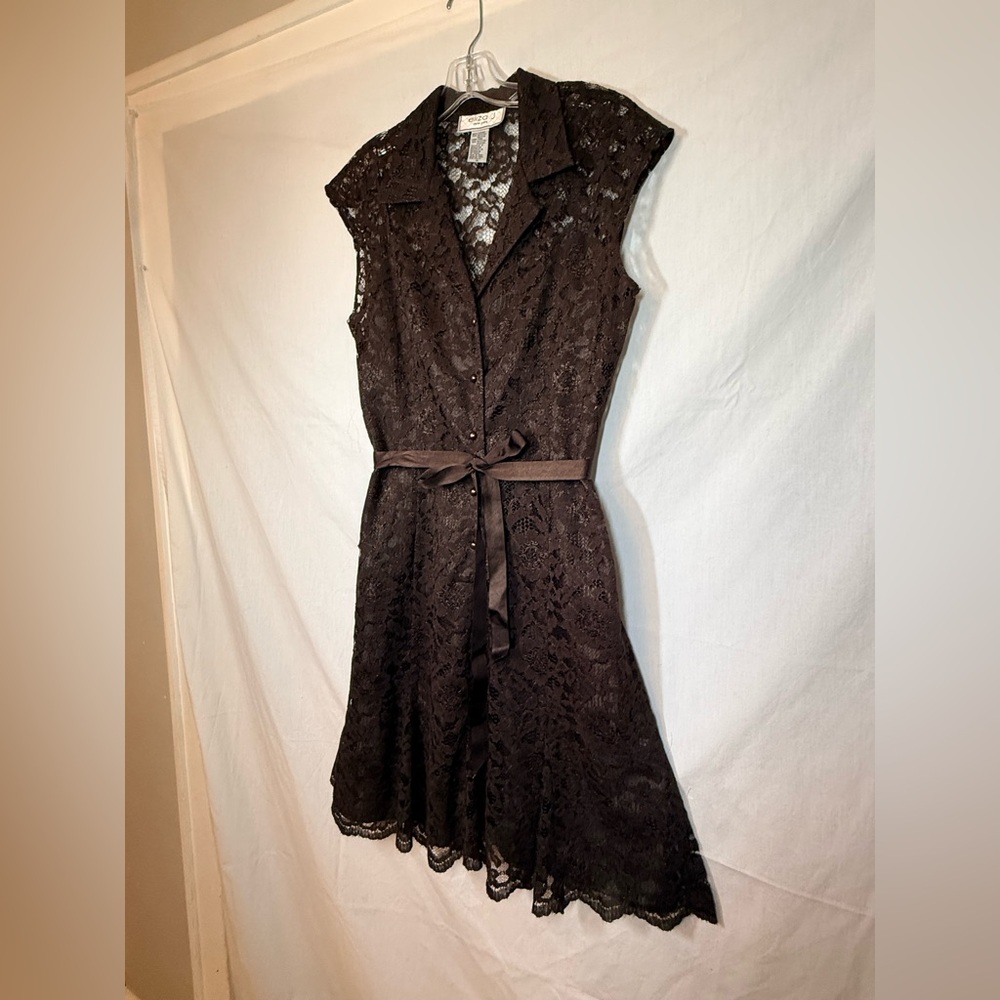 Eliza J Chocolate Lace Midi Dress - Picture 2 of 3
